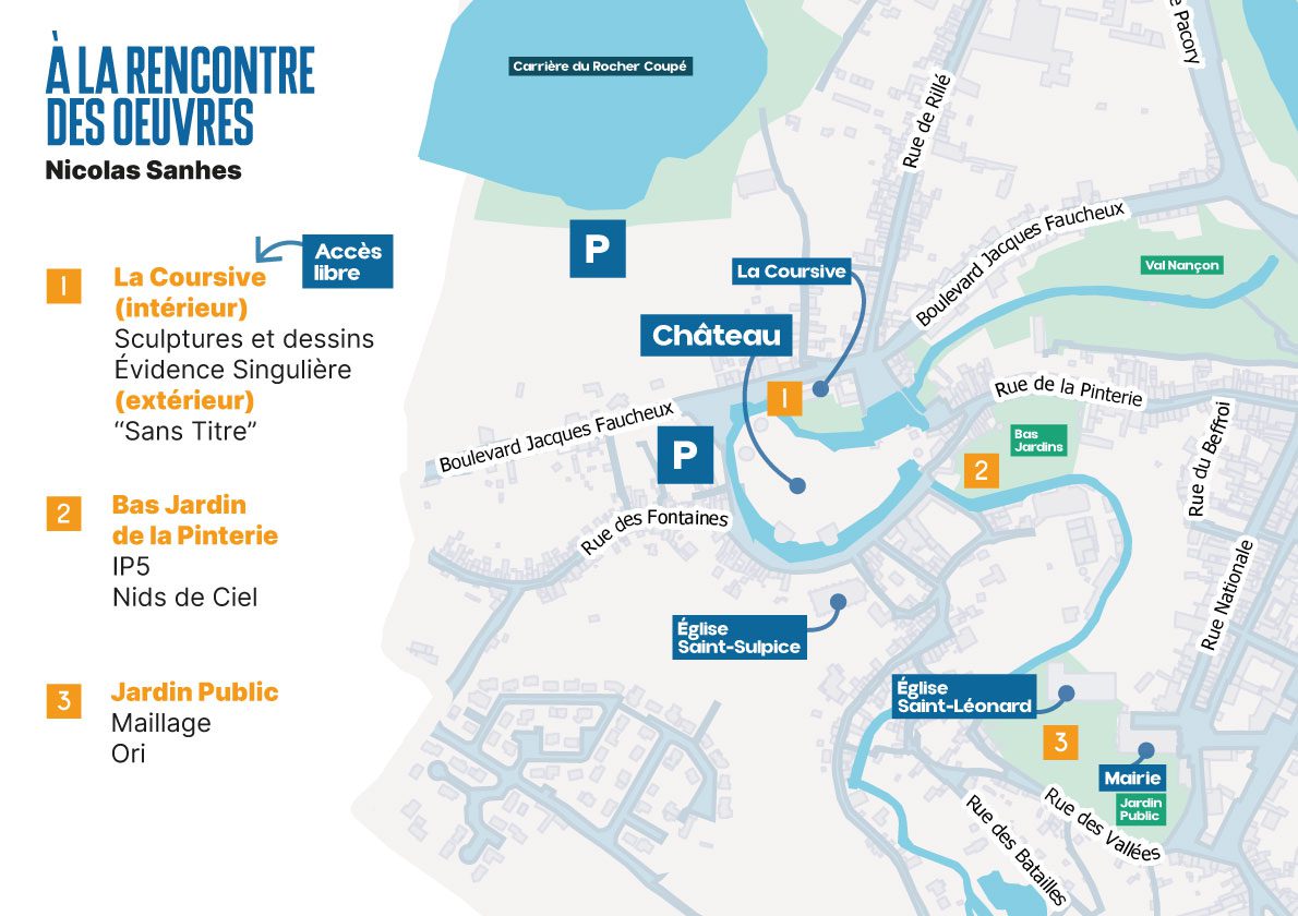carte des emplacements des oeuvres en ville
